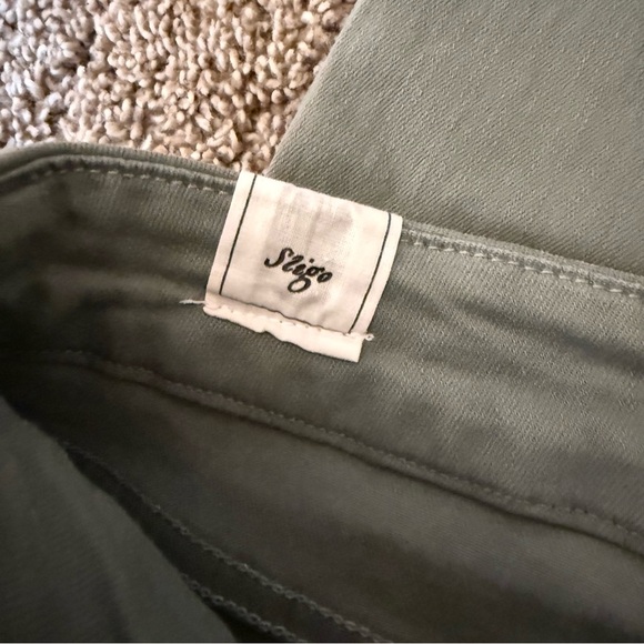 Frank & Eileen Sligo Skinny Jean Performance Denim Sage Green Cropped Raw Hem 31 - Picture 12 of 13